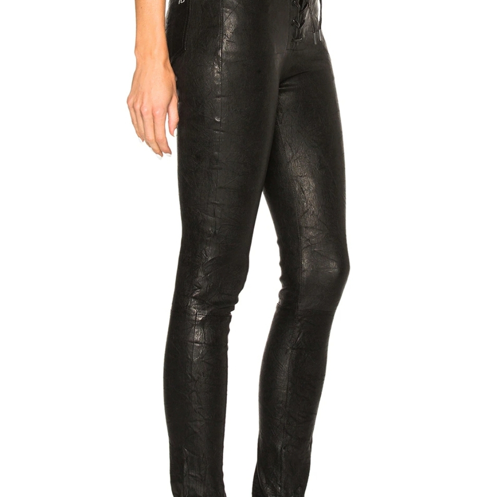 Rag & Bone Lace Up %100 Lamb Leather Pants